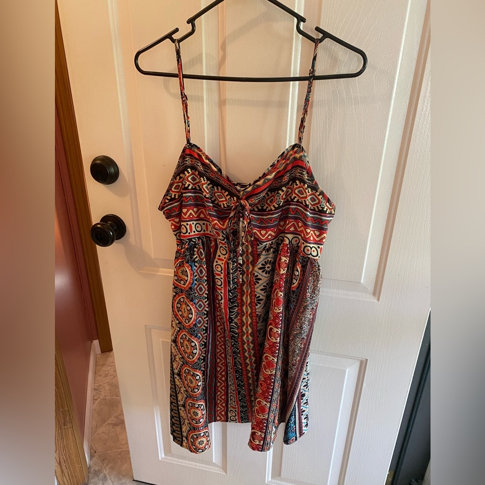 Tribal Print Strappy Dress
